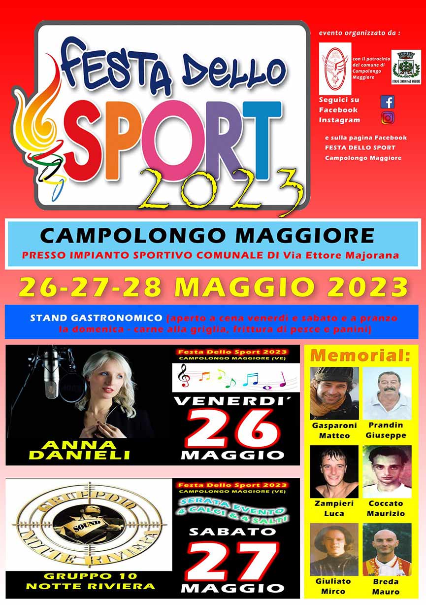 Programma Festa dello Sport di Campolongo Maggiore