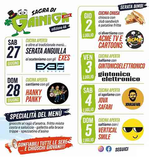 Programma della Sagra di San Pietro di Stra