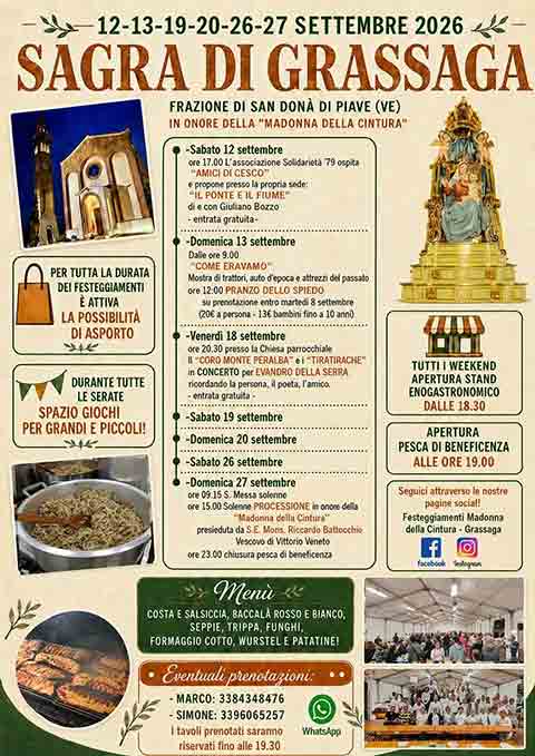 Programma dei Festeggiamenti della Madonna della Cintura a Grassaga