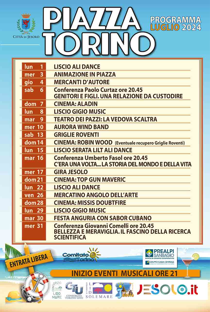 Programma Eventi Estate in Piazza Torino a Jesolo