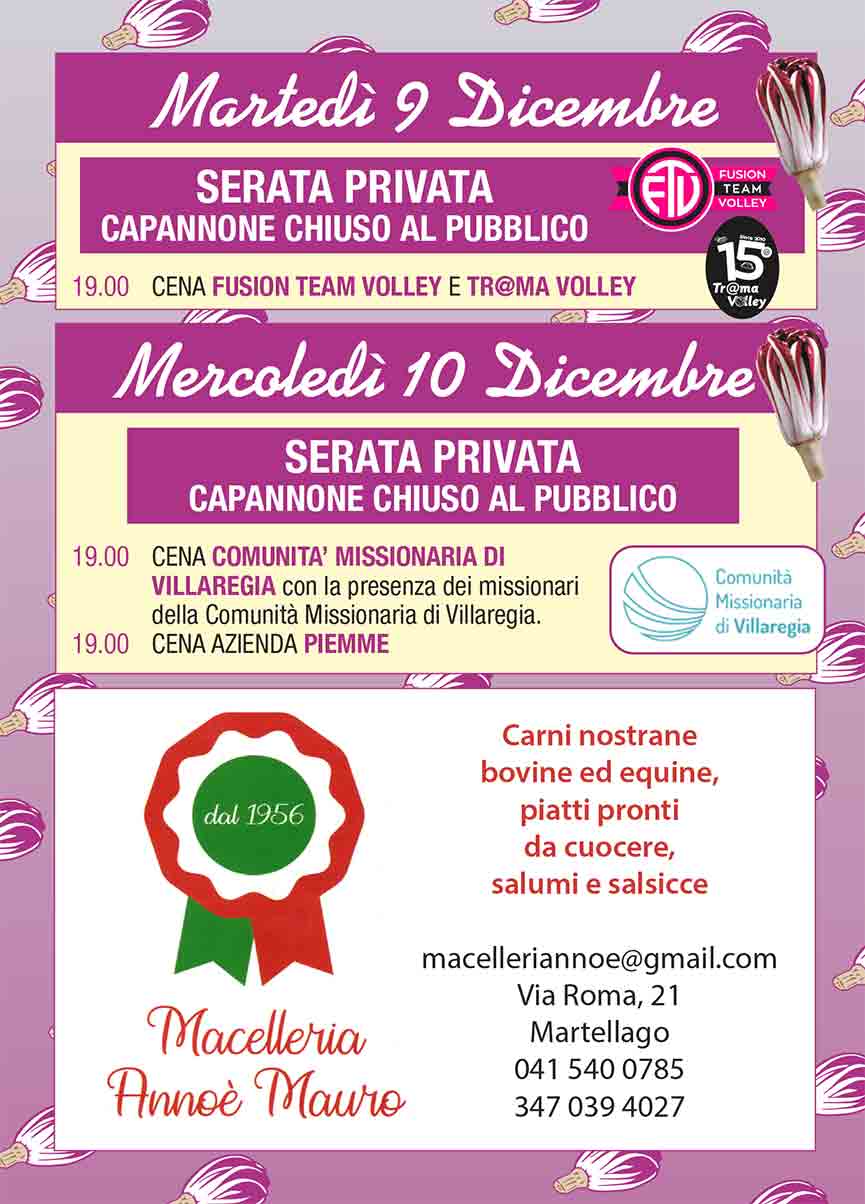 Programma Mostra del Radicchio Rosso Tardivo di Martellago