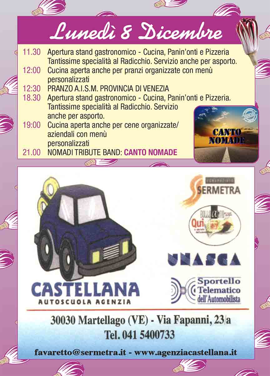 Programma Mostra del Radicchio Rosso Tardivo di Martellago