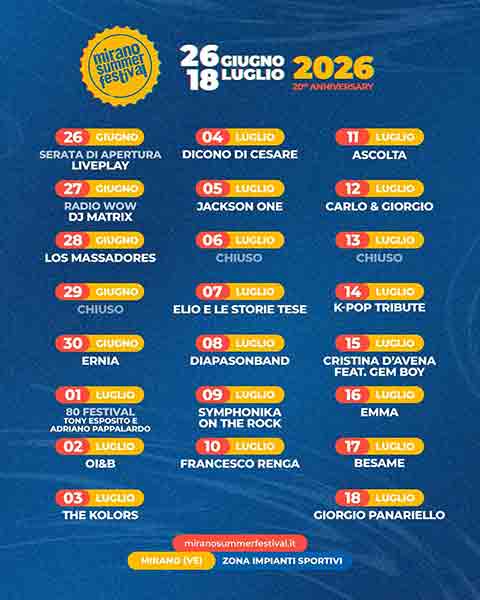 Programma Mirano Summer Festival