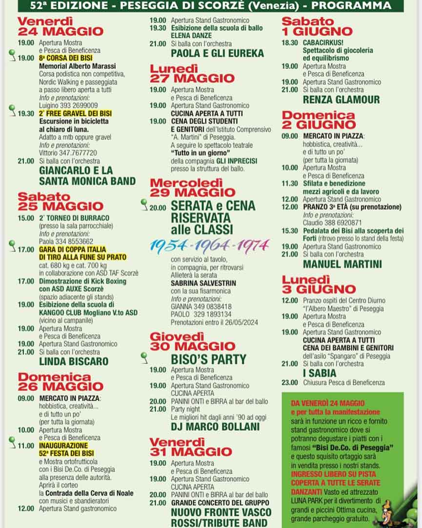 Festa dei Bisi Peseggia di Scorz&egrave;