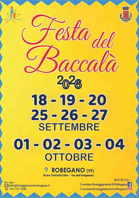Locandina della Festa del Baccalà a Robegano