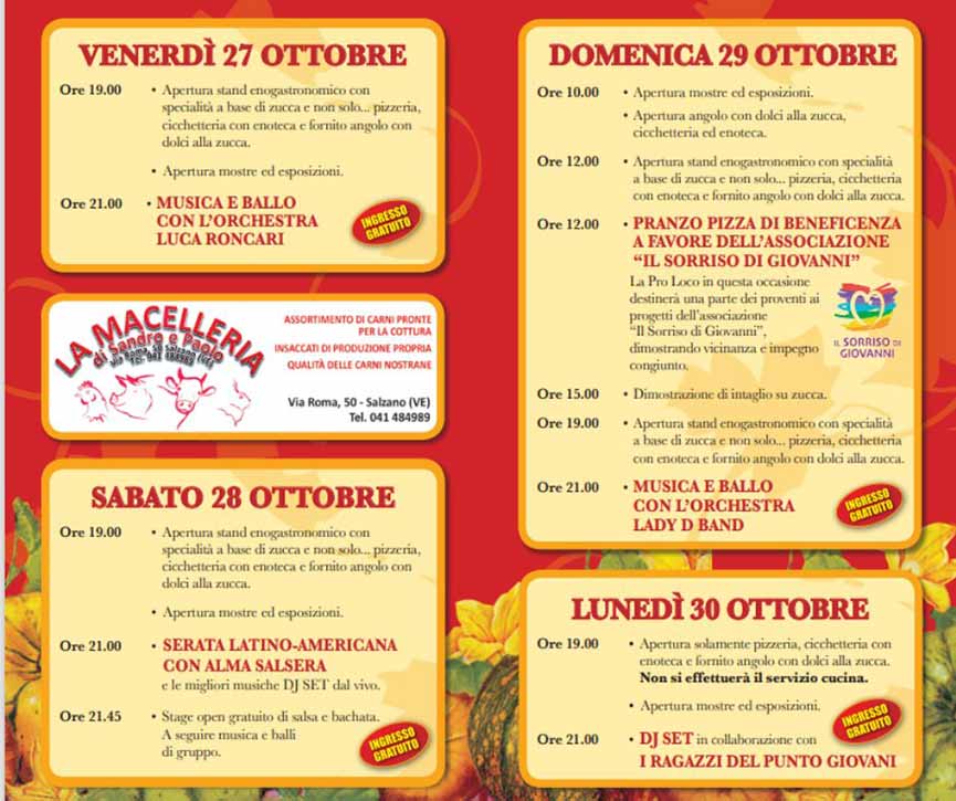 Programma Festa della Zucca Salzano