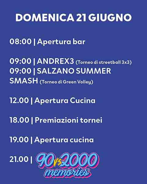 Programma del Summer Park Salzano Festival