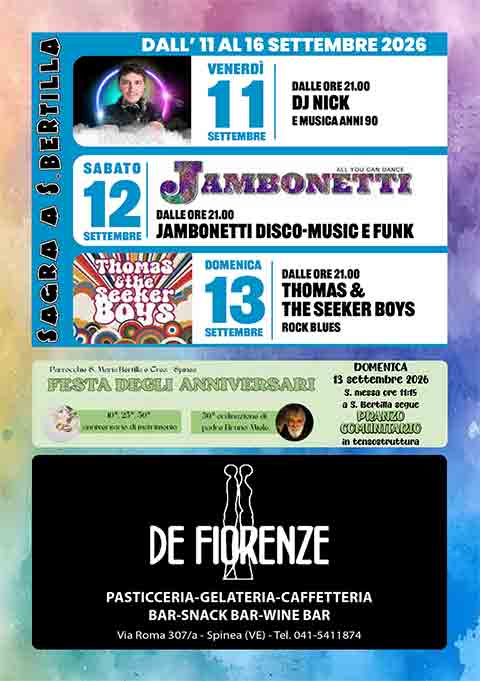 Programma della Sagra di Santa Maria Bertilla a Spinea