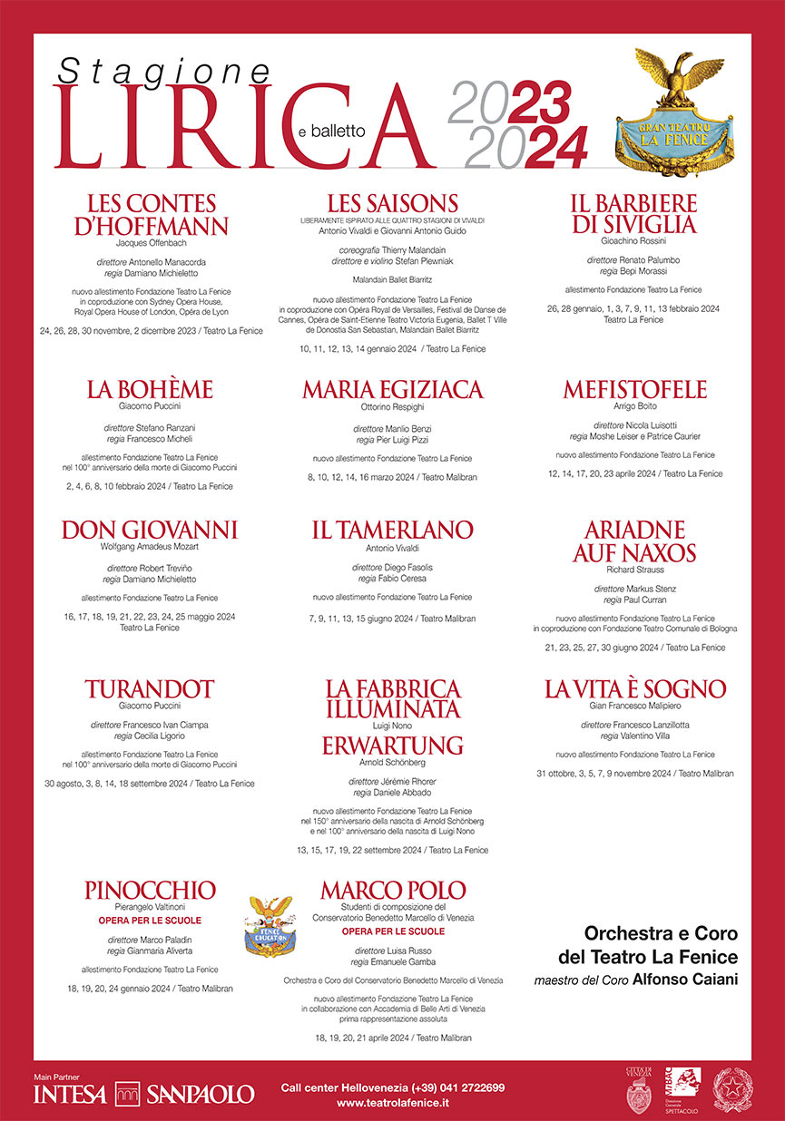 Stagione Lirica Teatro La Fenice Venezia