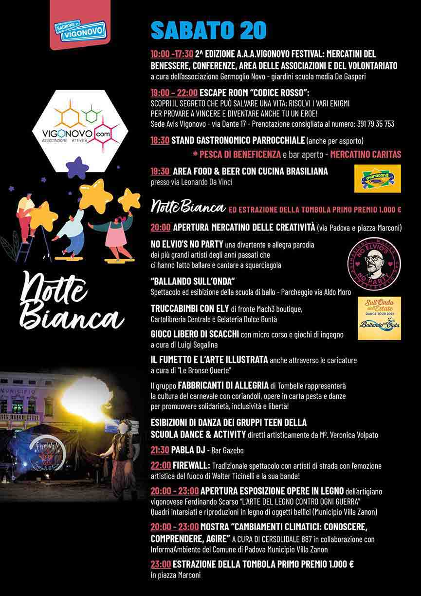 Programma Notte Bianca di Vigonovo