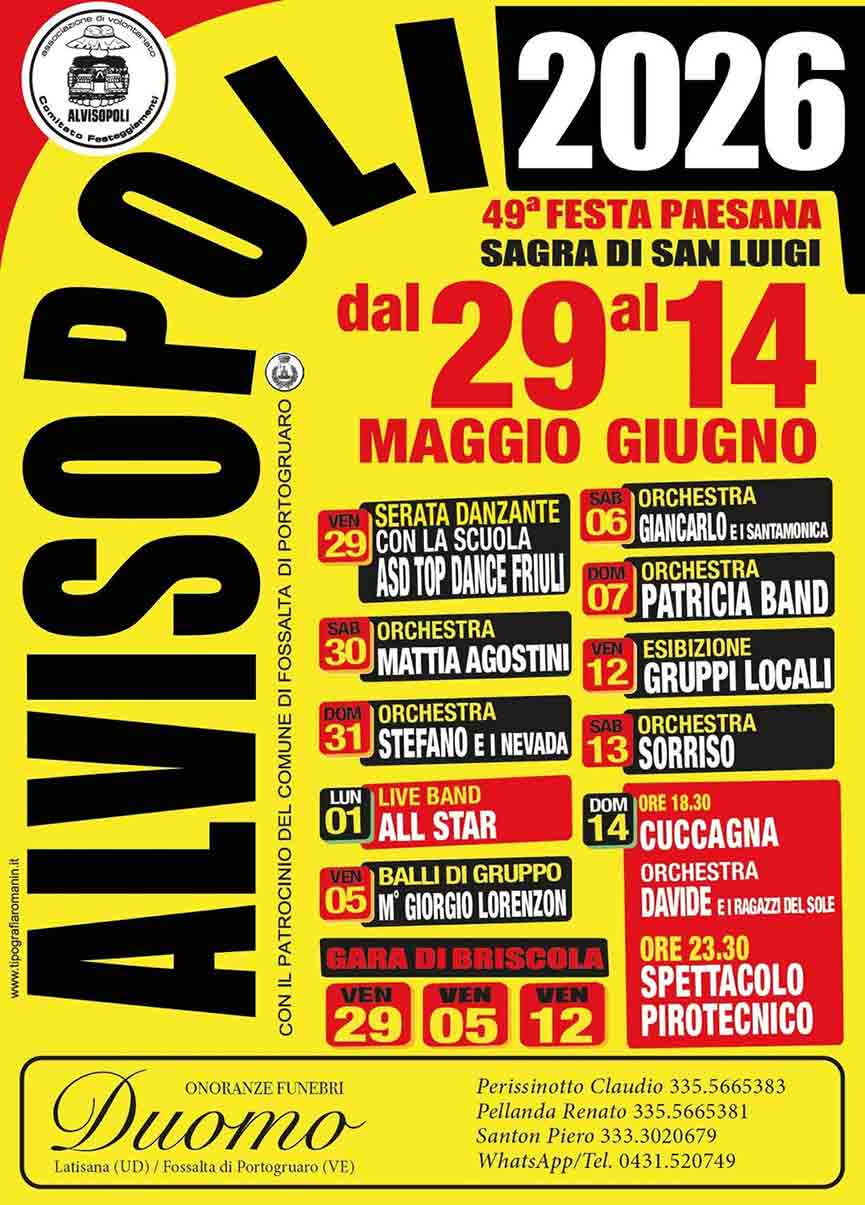 Programma Sagra di San Luigi Alvisopoli, Fossalta di Portogruaro