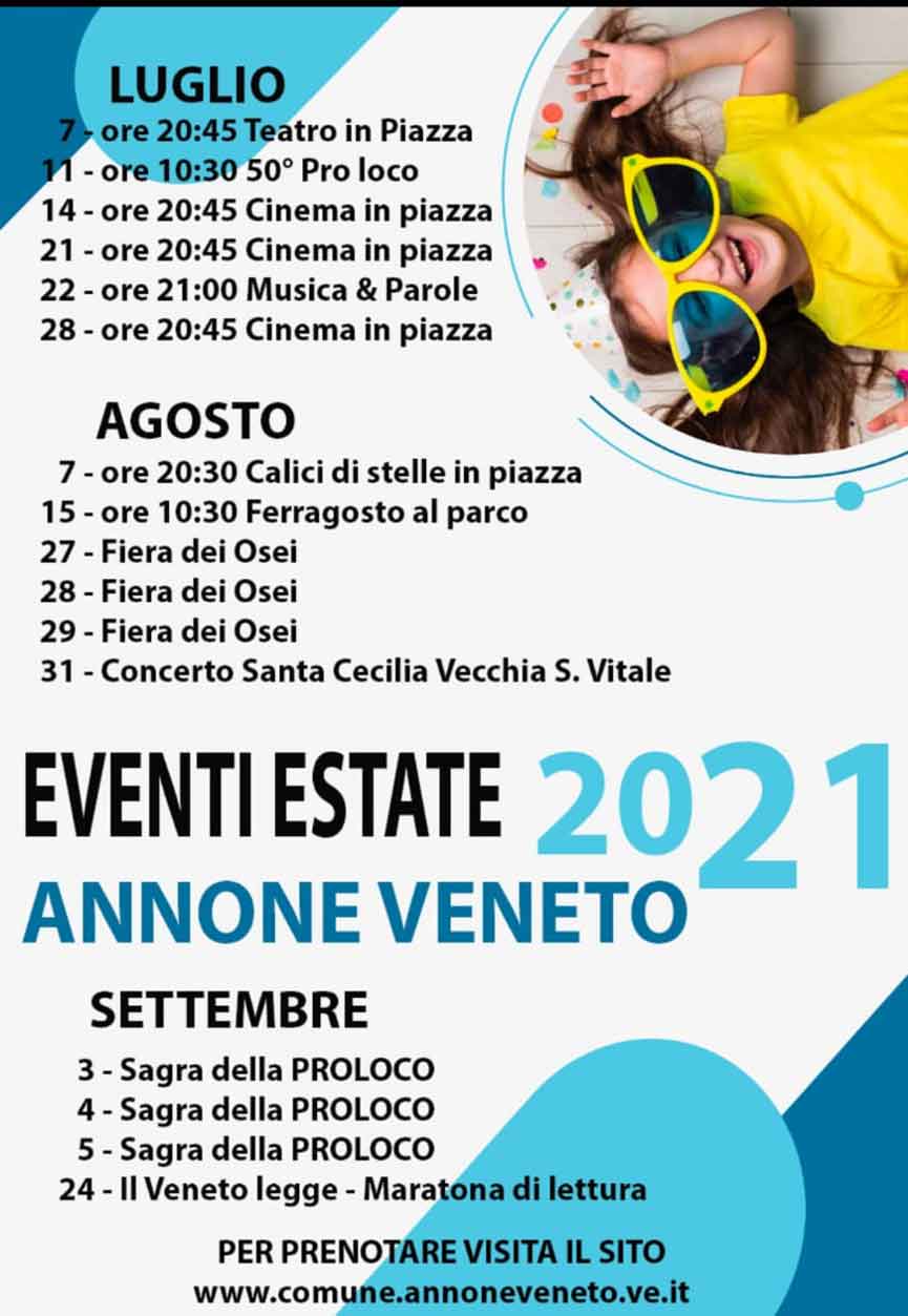 Eventi Estate 2021 Annone Veneto