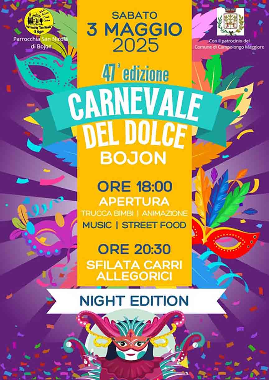 Programma della Carnevale del Dolce Bojon di Bojon