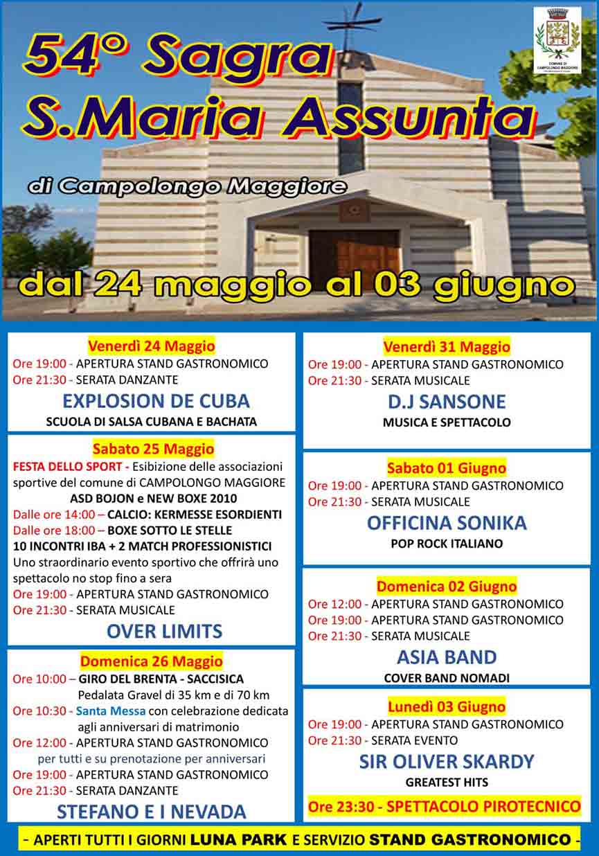 Programma Sagra di Santa Maria Assunta di Campolongo Maggiore