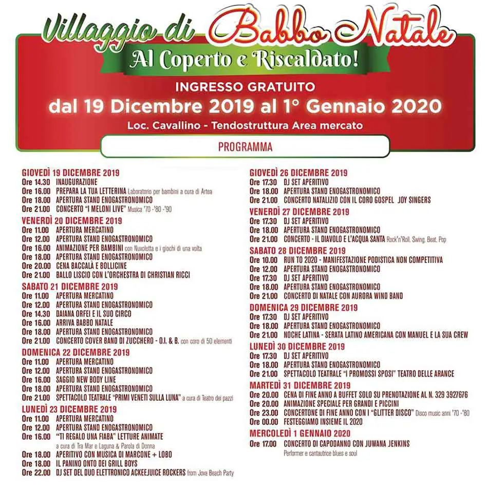 Programma Villaggio di Babbo Natale Cavallino