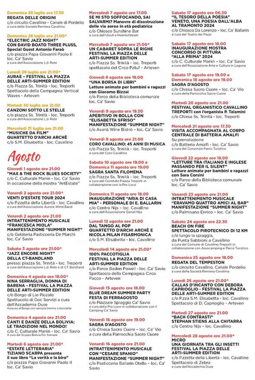 Eventi Estate Cavallino Treporti Venezia