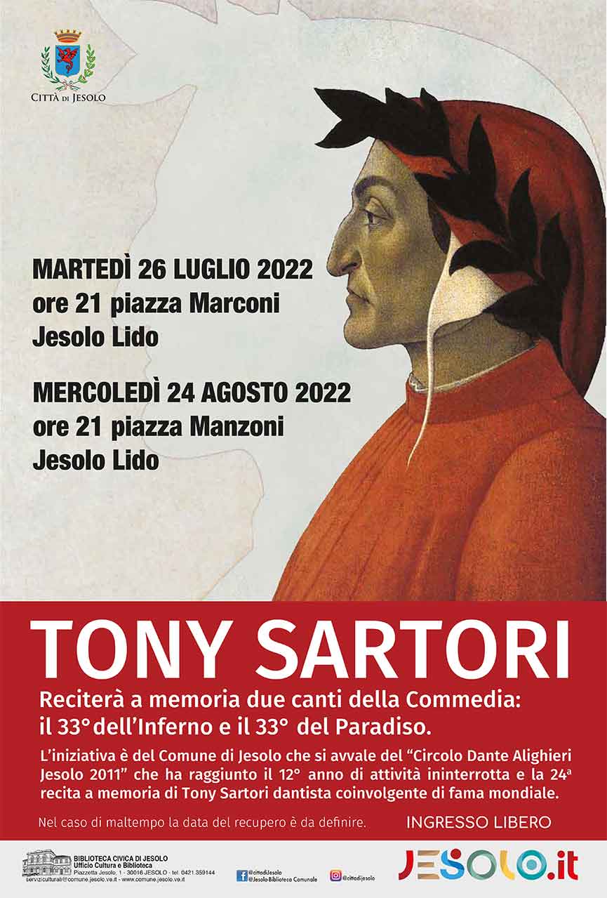 Tony Sartori recita Dante a memoria Jesolo