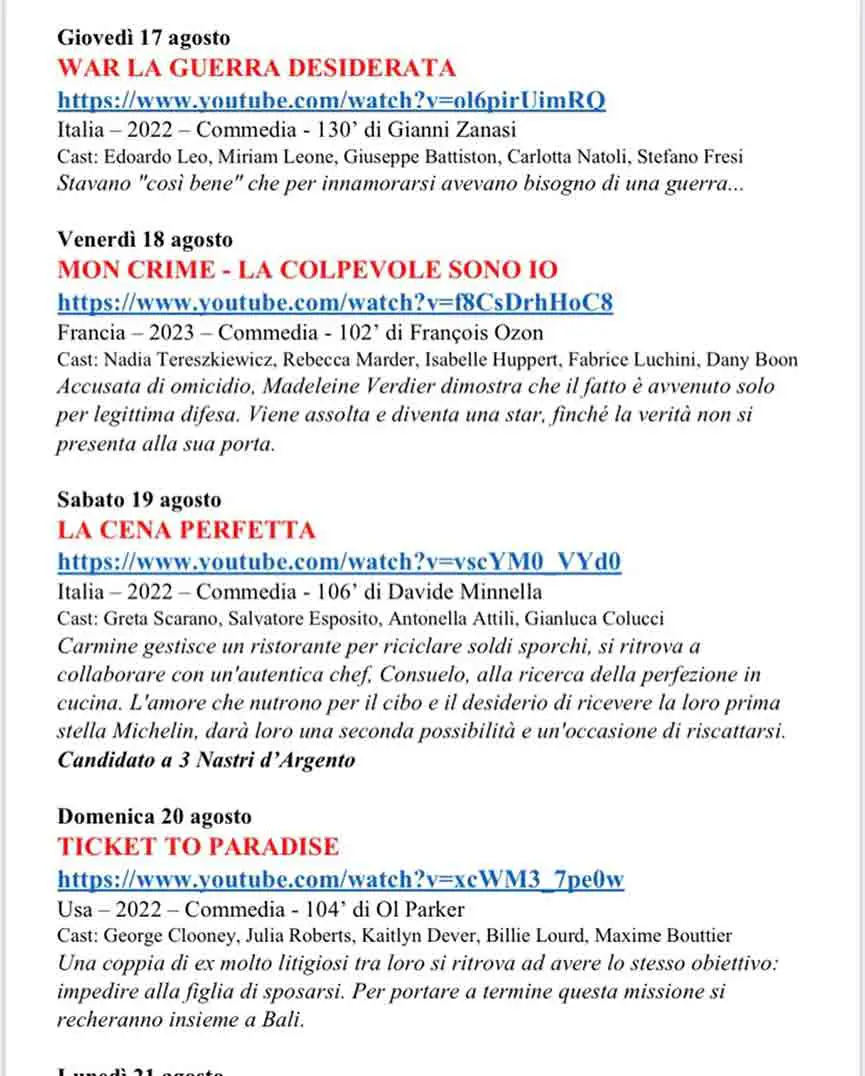 Cinema Sotto le Stelle Venezia