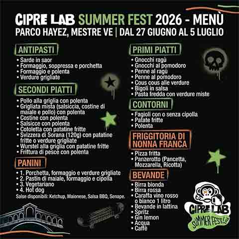 Menù Cipre Lab Mestre