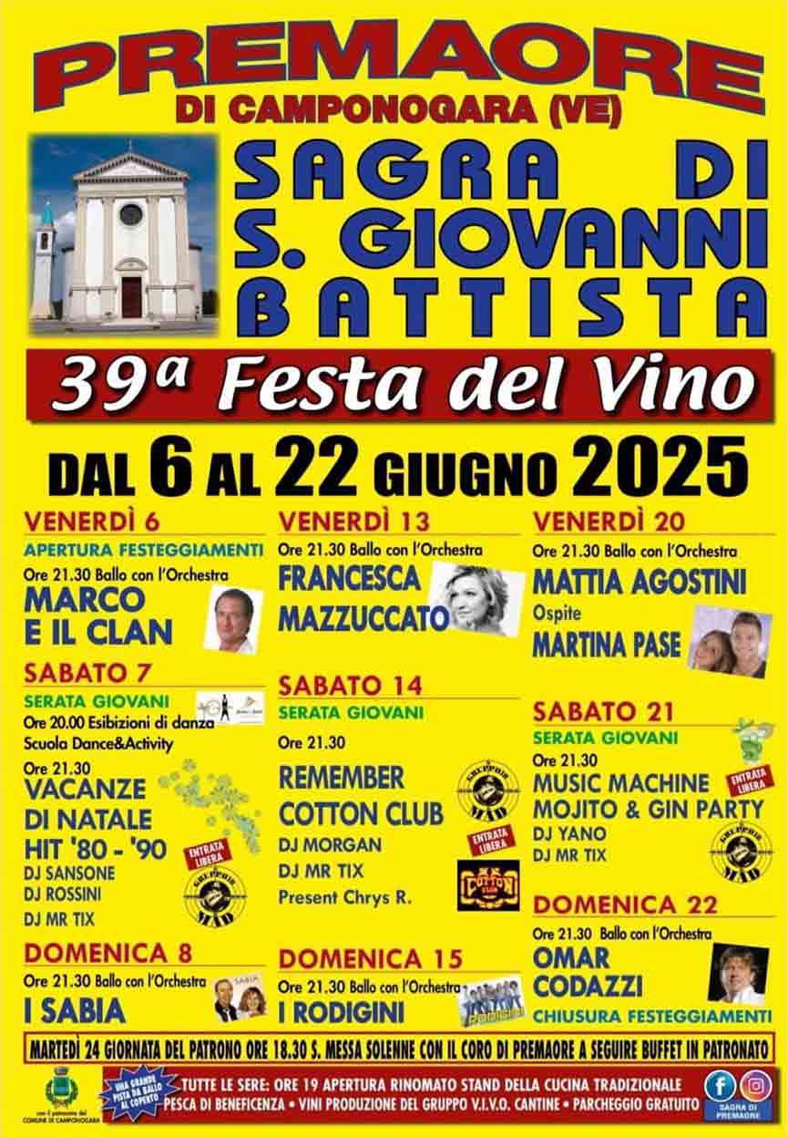 Programma della Sagra di San Giovanni Battista di Premaore