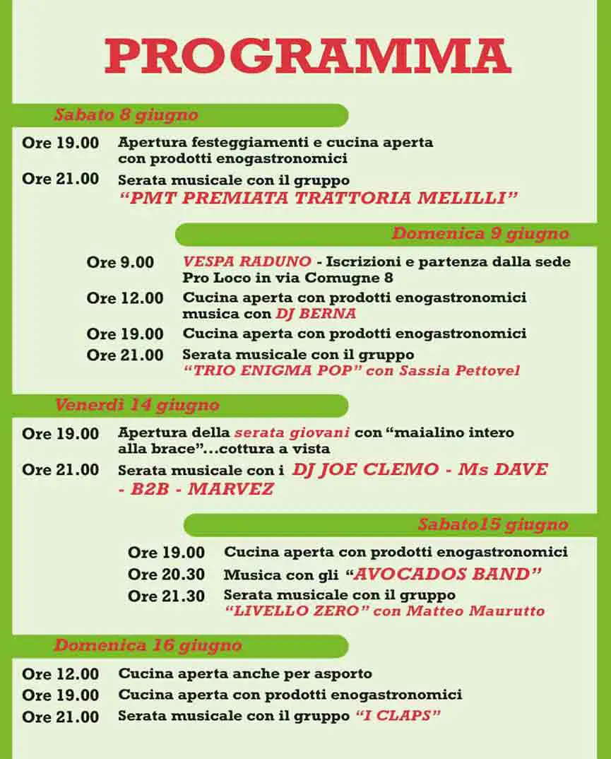 Programma Festa di San Marco San Michele al Tagliamento